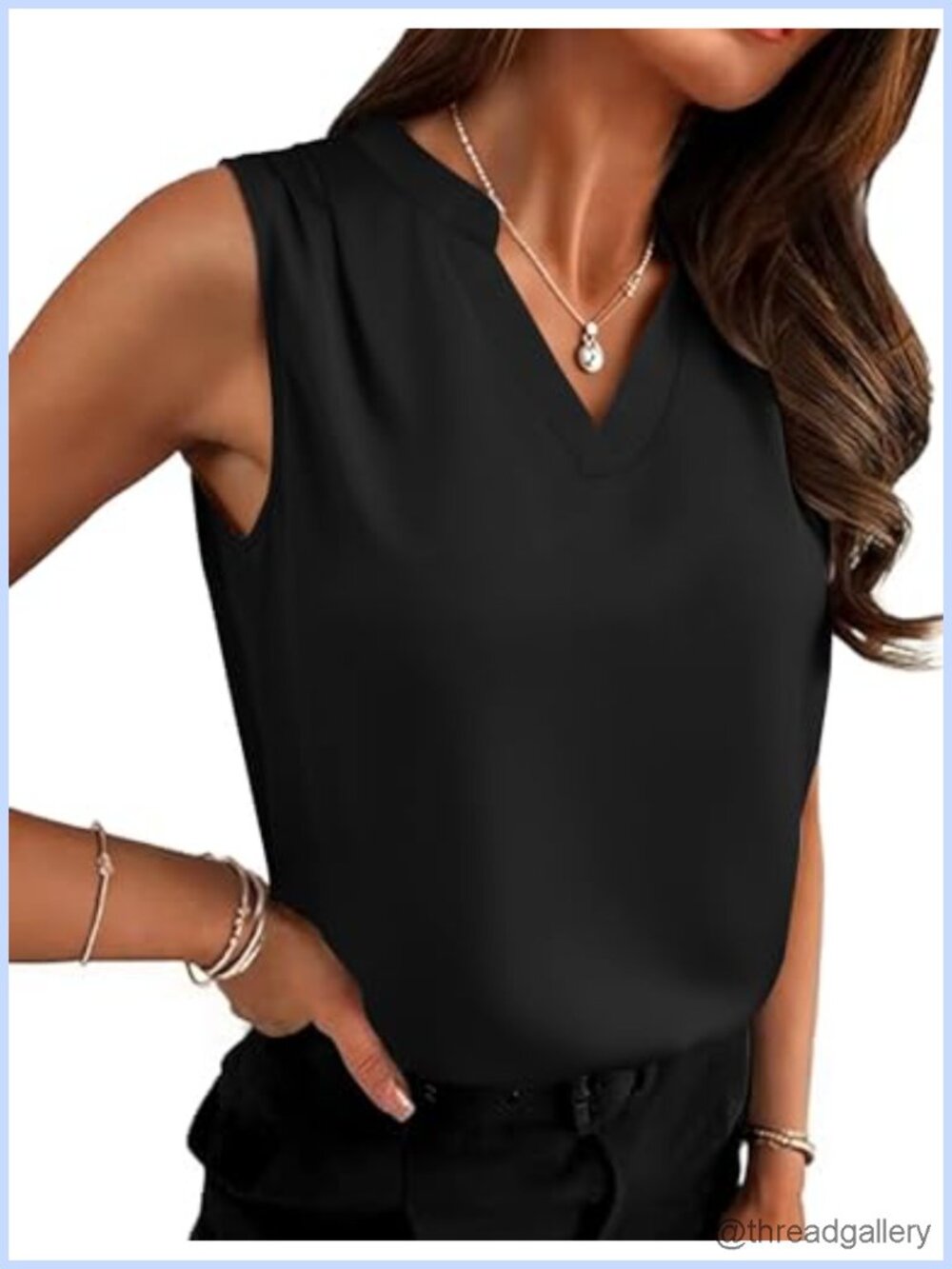 Women's Silk Tank Tops V Neck Pleated Sleeveless Satin Blouses